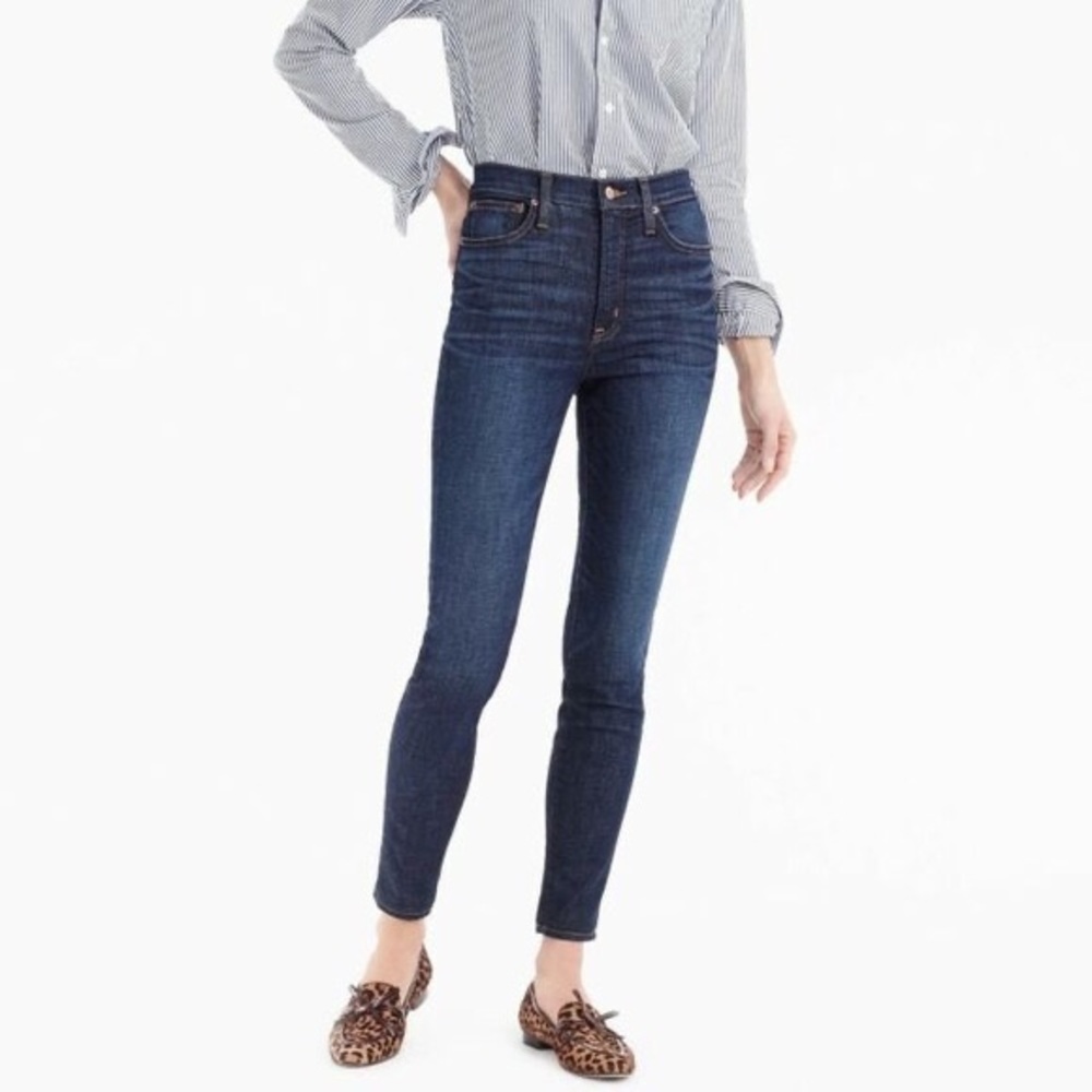 J.Crew 9” High-Rise Toothpick DarkWash Skinny Jeans size 27